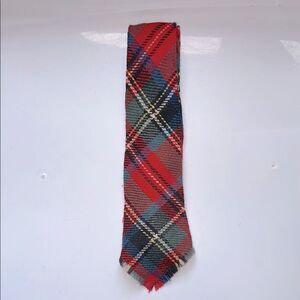 Vintage 60s Red, Green, Blue,‎ Yellow, & White Plaid Woman’s Wool Tie